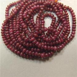 220 CTS 3 STRANDS OF GRADUATED FACETED RUBY RONDELLES STRAND -  INCLUDED