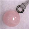 Image 1 : 14K GOLD 25 MM ROSE QUARTZ AND HEMATITE UNISEX PENDANT - 38 MM LONG