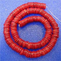 9x2 MM BAMBOO CORAL RONDELLES STRAND - 16 INCHES