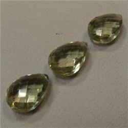 30 CTS LOT OF 3 GREEN AMETHYST TEAR DROPS 16x12 MM