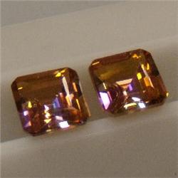 8.50 CTS PAIR OF SQUARE CUT FANTASY TOPAZ 9x9 MM