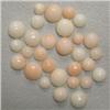 Image 1 : 20.01 CTS LOT OF ROUND NATURAL ITALIAN CORAL CABOCHON 7-4 MM