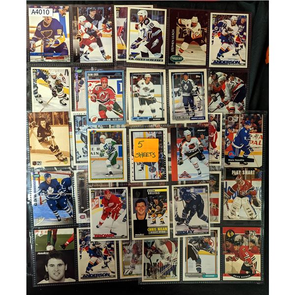Mixed Hockey Cards, 5 sheets (A4010)