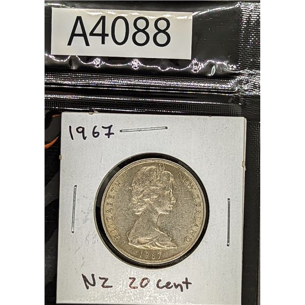 1967 NZ 20 cent piece (A4088)