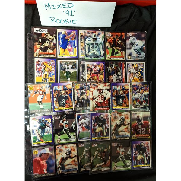Mixed 1991 Football Rookie Cards (A4003)