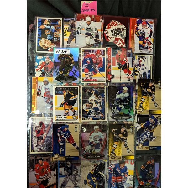 Mixed Hockey Cards, 5 sheets (A4026)