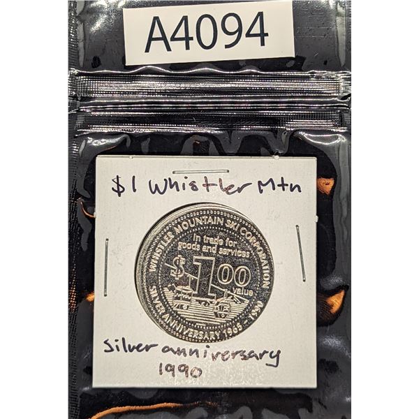 1$ Whistler Mountain Silver Anniversary 1990 (A4094)