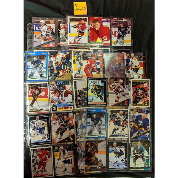 Mixed Hockey Cards, 6 sheets (A4031)