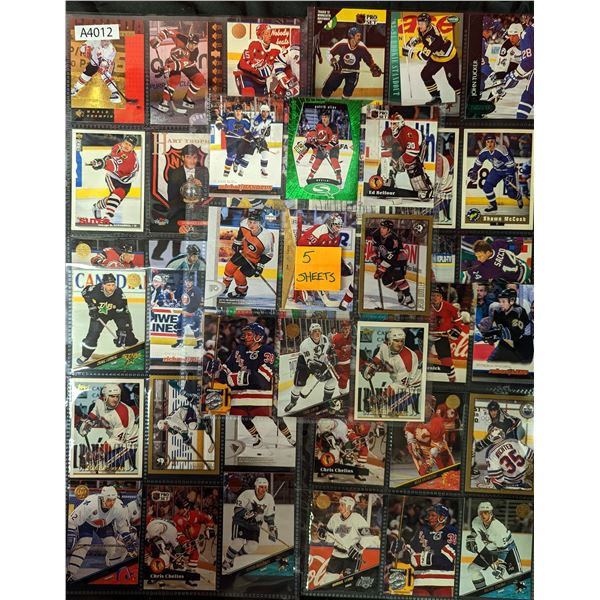 Mixed Hockey Cards, 5 sheets (A4012)