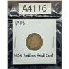 Image 1 : 1906 USA Indian Head Cent (A4116)