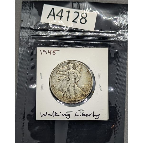 1945 Walking Liberty US Half Dollar (A4128)
