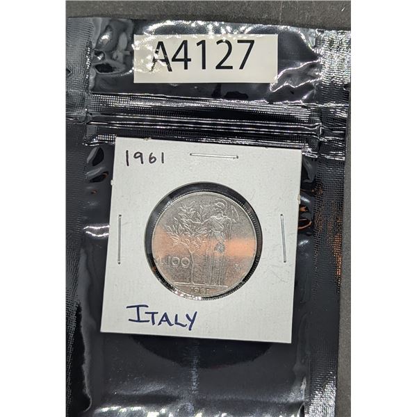 1961 Italy 100 Lira Coin (A4127)