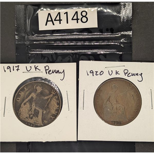 1917 and 1920 UK Pennies (A4148)