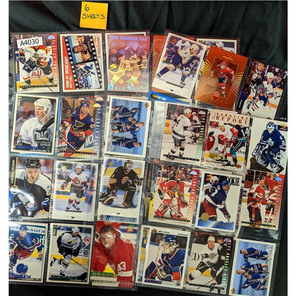Mixed Hockey Cards, 6 sheets (A4030)