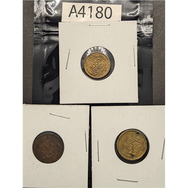 Three Old World Coins 1690-1996 (A4180)