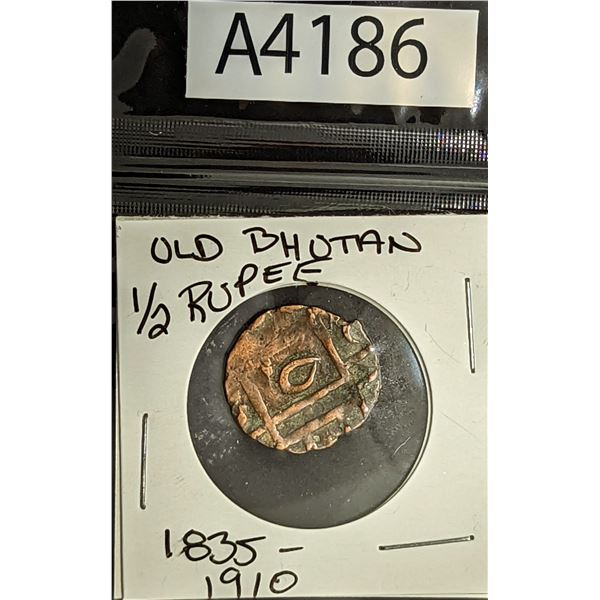 Old Bhutan Half  Rupee 1835-1910 (A4186)