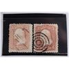 Image 1 : Lot of 2 US 1860s Stamps Pink Washington