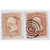 Image 3 : Lot of 2 US 1860s Stamps Pink Washington