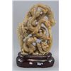 Image 1 : Chinese Yellow Jade Carved Double Dragons