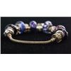 Image 3 : Silver Bracelet with Blue and Purple Charms