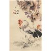 Image 1 : Chinese Watercolor Chicken on Scroll Signed