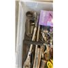 Image 3 : TOTE OF TOOLS, 24 INCH ADJUSTABLE WRENCH, 20 INCH RATCHET WRENCH, CLAMPS, ROPE