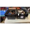 Image 1 : 2 TOTES OF TOOLS, SHOP SUPPLIES, FISHING REELS