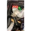 Image 8 : 2 TOTES OF TOOLS, SHOP SUPPLIES, FISHING REELS