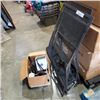 Image 1 : 2 IRON FOLDING CHAIRS WITH BOX OF IRON BIKE, HANGING PLANT HOOK AND MORE