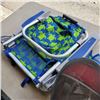 Image 6 : FOLDING BACKPACK CHAIR, SNOWBOARD BINDINGS, SIZE 1 HOCKEY SKATES AND FENCING MASK