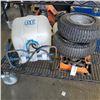 Image 1 : BE BACKPACK SPRAYER, ZEBCO TRAVELER CAMP STOVE, 2 CART / DOLLY WHEELS