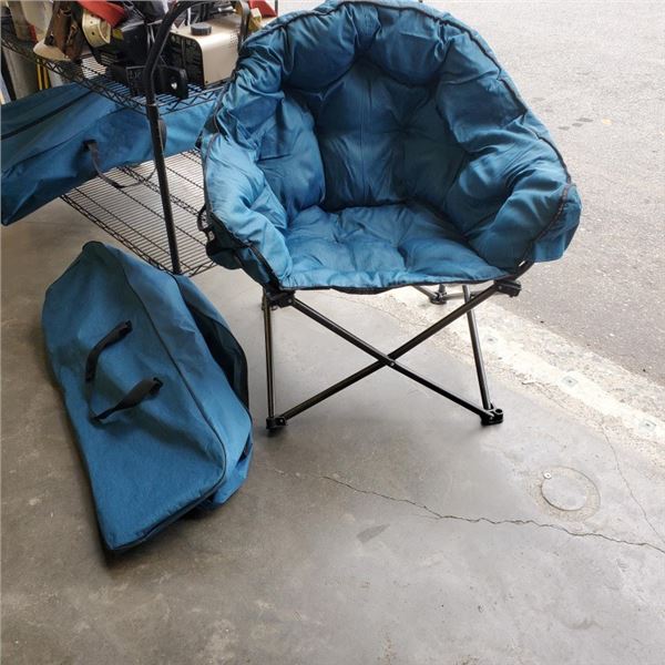 TEAL OVERSIZED FOLDING TUB CHAIR WITH CARRY BAG