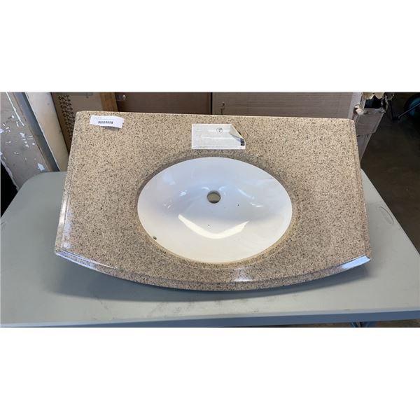 AS NEW DROP IN MARBLE LOOK VANITY SINK 30" X 17"