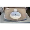 Image 1 : AS NEW DROP IN MARBLE LOOK VANITY SINK 30" X 17"