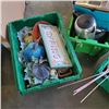 Image 2 : 3 TOTES OF DECORATIONS AND ESTATE GOODS, TABLE LAMP