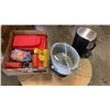 Image 1 : KITCHENAID COFFEE MAKER, BLACK AND DECKER SLOW COOKER, PYREX BAKING DISH WITH LID, BAKING PANS, TUPP