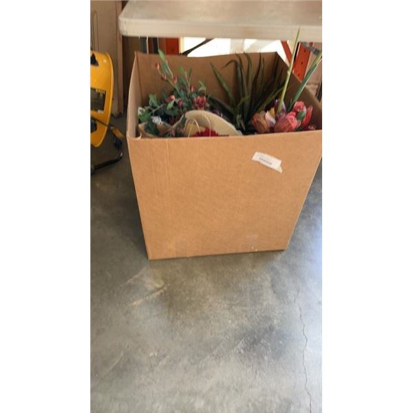 BOX OF ARTIFICIAL FLORALS