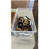 Image 2 : JEWELRY CANTEEN AND SMALL TOTE OF JEWELRY AND WATCHES