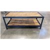 Image 2 : MANGLE WOOD METAL FRAME INDUSTRIAL 2 TIER COFFEE TABLE