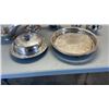 Image 2 : SILVER PLATE CHAMPAGNE BUCKET, TEAPOT, CREAMA ND SUGAR, PLATTER, GRAVY BOAT AND COVERED DISH