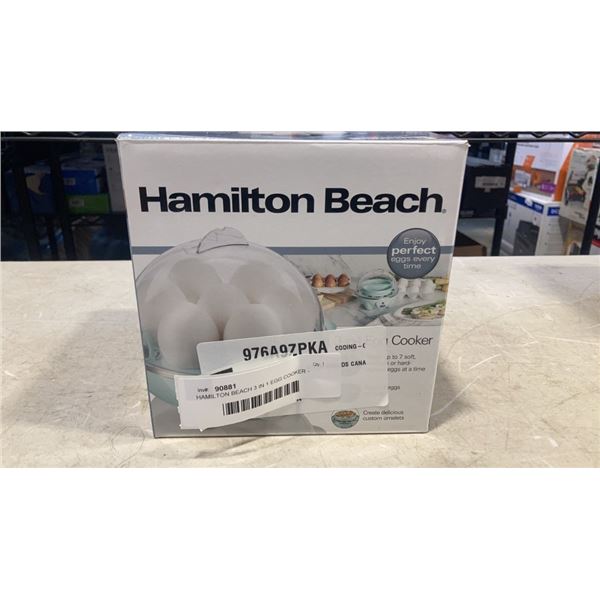 HAMILTON BEACH 3 IN 1 EGG COOKER - TESTED WORKING