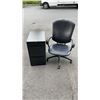 Image 1 : BLACK 2 DRAWER FILING CABINET WITH GAS LIFT OFFICE CHAIR