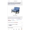 Image 1 : Costway Glider Outdoor Patio Rocking Bench Loveseat Cushioned Seat Steel Frame Blue