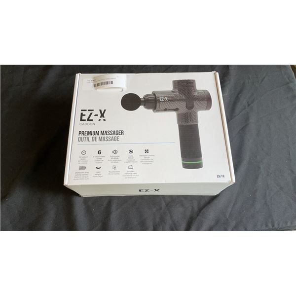 EZ-X PREMIUM HANDHELD PERCUSSIVE MASSAGE DEVICE, CARBON FIBER WT-259 - TESTED WORKING, RETAIL $449