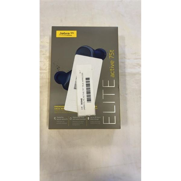 JABRA ELITE ACTIVE 75T TRUE WIRELESS EARBUDS, NAVY BLUE - TESTED WORKING, RETAIL $239