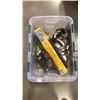 Image 1 : TOTE OF BAORD GAMES, SPY GEAR MESSAGE SHREDDER, AIR CRAFT CARRIER MODEL KIT AND SMALL VACUUM