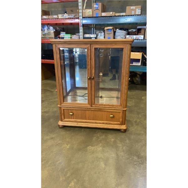 OAK GLASS DISPLAY CABINET