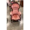 Image 1 : VINTAGE QUEEN ANNE ARM CHAIR ORIGINAL FABRIC