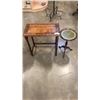 Image 1 : CARVED HALL TABLE WITH SPIRAL LEGS AND LEATHER INSERT PARLOUR TABLE
