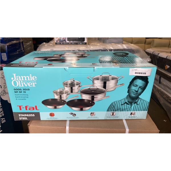 NEW JAMIE OLIVER 10 PIECE STAINLESS STEEL PAN SET